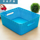 Plastic storage basket sundry basket storage basket desktop storage basket rectangular kindergarten toy storage box without cover medium blue 35.5*29.5.13.2cm