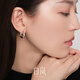 Bai Lan Mirrored Earrings for Women 925 Silver Earrings Studs Fashion Design Trendy Plain Earrings Birthday Gift for Wife Silver Large Size