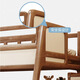 Youmanjia all solid wood children's bed and bed red walnut log bunk bed high and low bed safety arc children's furniture Nordic high and low bed only upper bunk 1.05*1.9 meters, lower bunk 1.35*1.9 meters