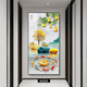 Sixpoetry entrance decorative painting modern minimalist entrance living room corridor mural landscape painting aisle high-end light luxury hanging painting wall painting Wufu Linmen (aluminum alloy frame) 80*160cm art crystal porcelain painting (bright surface)