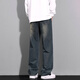 MAYBEYOND jeans men's American fashion brand high street workwear straight pants loose casual wide leg pants MA46 blue XL