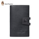 Hush Puppies Key Bag Unisex Genuine Leather Key Bag Keychain Multifunctional First Layer Cowhide Key Bag Card Holder 2-in-1 Black