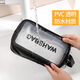 Cosmetic bag, toiletry bag, portable waterproof portable ins style transparent PU frosted bathing and swimming storage bag large capacity black small size