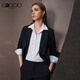 G2000 multi-faceted elastic G2000 women's clothing mall new business formal wear comfortable suit trousers and skirt delivery brooch/elastic soft-dark gray slim S/34