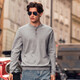 Mr. Bu Henry Collar Cotton Sweater Long Sleeve Men's 2023 Spring and Autumn New Retro Casual Men's Wear Light Gray XL (180)