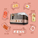 Huishengda household four-in-one breakfast toaster multi-function toaster 6-speed baking steamed egg omelette lazy fully automatic toast driver coffee color