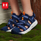 Under Armor Children's Men's and Women's Sandals Summer Baotou Beach Shoes Breathable Non-Slip Soft Sole Sports River Shoes 2421506 Navy Blue 34