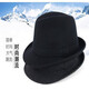 Woodpecker Hat Men's Winter Woolen Top Hat Thickened Autumn and Winter Middle-aged and Elderly Dad Jazz Hat Men's Winter Old Man Hat Black Woolen (One) 58CM