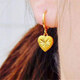 Alluvial Gold Earrings Women's Transfer Bead Gold Earrings Earrings Versatile Gifts for Mom/Lucky Beads/Earrings