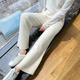 Or grassland Or prolific high-end cashmere temperament wide leg pants women's high waist wool cloud pants loose casual straight outer raw cashmere M