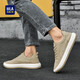 Hailan Home (HLA) Herrenschuhe Klassiker atmungsaktueller lässiger Leinwand Herren-Leichtgewicht und vielseitige Nicht-Schlupf-Stoffschuhe Khaki 41