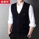 Hengyuanxiang 100% wool vest vest men's cardigan V-neck sleeveless sweater waistcoat HJ183 medium gray 180/96A