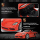
Ferrari Porsche Car Model 1:24 Simulation Alloy Car Model Sports Car Ornaments Boy New Valentine's Day Gift for Boyfriend 718-Blue-Background Display Box