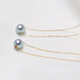 Xuanxian Silver Blue Gray Seawater Pearl Necklace Covered Collarbone 9510mm45cm Red