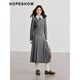 Red sleeves, super nice and exquisite, college-style skirt, new winter women's spliced ​​mid-waist A-line slim pleated skirt, simple gray 0A9 M