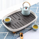 YOUQIN Japanese-style tea tray household light luxury modern small water storage tea set Kung Fu tea set simple dry soaking drain tray square-white coffee Japanese-style tea tray