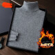 JIAYE sweater men's autumn and winter plus velvet solid color loose turtleneck Korean style sweater simple warm pullover base sweater sweater [plus velvet] 369 turtleneck sweater black M recommended 80-100Jin [Jin is equal to 0.5 kg]