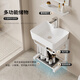Bobi (Bobi) Arbeitsplatte Basin kleiner Wohnung Keramik Waschbecken Waschbecken Einer Becken Balkon wandmontiert einfache Spiegelspiegelhalterung 4837 Becken + Einzelschicht-Halterung