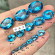 Natural topaz, oval topaz loose stone, Swiss blue topaz ring surface loose stone, topaz rough stone, picture color 3*4MM