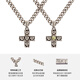 BABAMA Good Luck Series Cross Necklace Unisex Couple Birthday Gift for Boyfriend on Valentine's Day Men's Antique Silver Model (Chain Length 52CM)