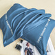 Derenxin bed four-piece bed quilt cover sheet pillowcase single and double bedding washed cotton brushed embroidered quilt cover sheet Bentley blue (light luxury embroidery style) single bed three-piece set - suitable for 150*200 quilts