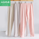 
AB autumn pants for women pure cotton warm pants for spring and autumn youth elastic cotton base thin style inside solid color all-cotton wool pants R655 rice gray XXXL