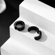 Bo Na Ling No Piercing Ear Clip Men's Trendy Hip Hop Cool Titanium Steel Earrings Handsome Students Men and Women No Punching Fake Earrings Black Silver 8 Pack Ear Clips 2 Pairs Black + 2 Pairs Silver