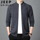 Jeep (Jeep) Collar de pie de pie de primavera y otoño Cardigan de lana pura para la chaqueta de mediana edad y jóvenes de mediana edad de los hombres versátiles versátiles de suéter casual cálido marrón claro 175/L [Adecuado para 135-150jin [Jin equivale a 0.5 kg]]]