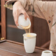 Bangsheng mutton-fat jade single product accessories ceramic tea cup kung fu tea set household covered bowl large tea cup tea cup fair cup tea suet jade bowl lid
