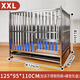 Congteng upgraded full square tube folding installation-free stainless steel dog cage large, medium and small dog cage pet XXL-125*95*110-Labrador/Golden Retriever 304 fully welded full square tube folding model