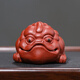 Gold inlaid jade Yixing purple sand tea pet, hand-carved tea set accessories, tea tray and tea table ornaments, three-legged Ruyi Golden Toad