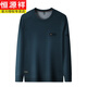 Hengyuanxiang winter sweatshirt men's velvet thickened pure cotton long-sleeved t-shirt round neck slim warm bottoming shirt trendy velvet H8801 gray style 175/XL135-150Jin Jin equals 0.5 kg