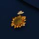 Marco Bizzarri high-end brooch for women, sunflower bee brooch, luxury and exquisite corsage for men, anti-exposure buckle pin for women in summer, Valentine's Day gift for girlfriend, wife's birthday gift