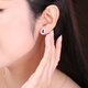 Tingliang Jewelry Princess Diana's luxury royal blue sapphire earrings 1.4 carat 18K gold set with 65 points diamond color treasure