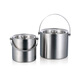 B&y double-layer stainless steel ice bucket with lid, red wine bucket, champagne bucket, spit bucket, portable handle type, large (3 liters)