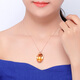 OUCERNY 18k rose gold inlaid citrine pendant for women, natural citrine colored gemstones with silver necklace, comes with certificate