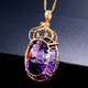 OUCERNY Ametrine Pendant 18K Gold Inlaid with Diamond Crystal Pendant Millennium Cut Ametrine Pendant for Women Comes with 925 Silver Necklace