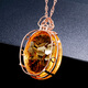 OUCERNY 18k rose gold inlaid citrine pendant for women, natural citrine colored gemstones with silver necklace, comes with certificate