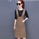 BANDALY 2018 new women's dress spring Korean style slim fashion vest woolen suspender skirt two-piece set HZ318-8630 Khaki plaid 2XL