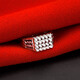 Yuan Shengfu's new PT950 square imitation diamond platinum ring, fashionable men's platinum ring, adjustable promotion, 5.54 g