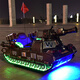Qiyu children's electric car, tank type, children's electric car that can sit on people, electric toy car, four-wheel dual-drive charging remote control car, military green remote control, early childhood education lamp with large battery