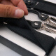 elanmeet suspenders suspender belt clip men's suspenders elderly plus fat trousers suspender clip adjustable length Y-type - 3 clips gray grid