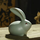 Ning Bufan Ceramic Ru Kiln Openable Tea Pet Rabbit Tea Play Ornament (About 10cm wide and 11cm high) Azure Rabbit
