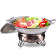 Shen Fu stainless steel hot pot household liquid solid alcohol stove dormitory portable small dry boiler pot lid iron stove set stainless steel hot pot copper color 24cm