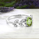GEM STONE KING green peridot ring for women, 925 silver inlaid with 1.01 carat colored gemstones, as a Valentine’s Day gift for your girlfriend, US No. 9