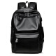 Langfei Backpack Men's Backpack Casual Large Capacity Travel Computer Bag Korean Version High School Student Bag Trendy Leather Bag Limited Edition Black