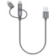 Momis MOMAX Apple Android Type-C data cable three-in-one MFi certified mobile phone power bank short cable suitable for iPhone12/11/X Huawei Xiaomi and other 0.3 meters deep space gray