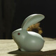 Ning Bufan Ceramic Ru Kiln Openable Tea Pet Rabbit Tea Play Ornament (About 10cm wide and 11cm high) Azure Rabbit