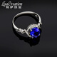Lescreation Lisa Jewelry Natural Tanzanite Diamond Ring White 18K Gold Set with Blue Gemstone South African Diamond Women's Ring Colorful Treasure 3.0 Carat Tanzanite Ring 5A