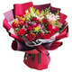 Romantic season flower express delivery in the same city. Red rose bouquet to express love to girlfriend, birthday gift, wedding anniversary, national flower shop. 19 red roses + 6 pink lilies. Delivery today - flower delivery time can be made by appointment.